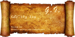Gálfy Iza névjegykártya